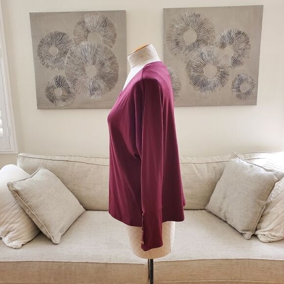 La Mode V-Neck Long Sleeve Top sz Medium - Picture 6 of 12